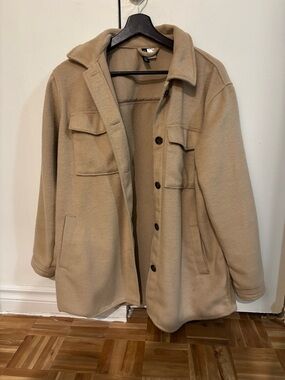 Divided Beige Fleece Shirt Jacket